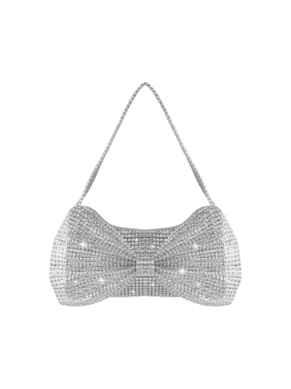 Sparkly Rhinestone Clutch with Bowknot, Small Evening Purse for Wedding Party